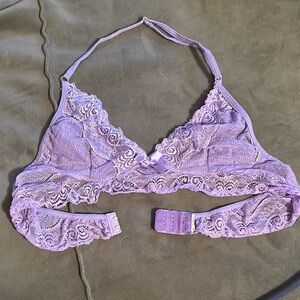 Lace Halter Bralette in Lavender